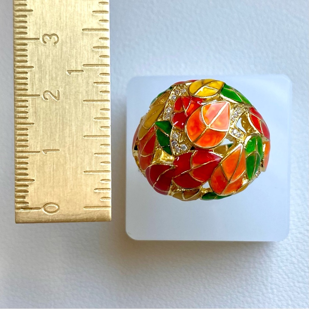 Colorful Leaf Design Ring - Picture 4 of 4